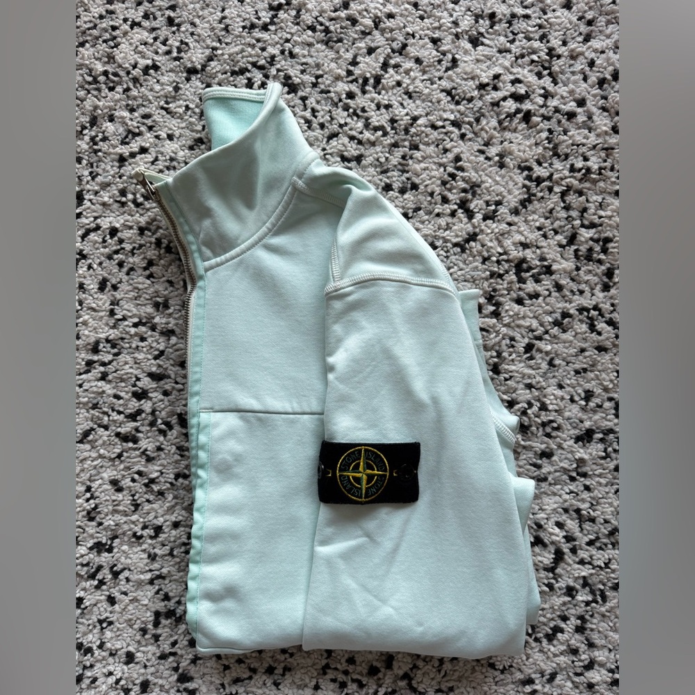 Stone Island Ice Green Zip Sweater